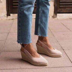 ☘️Macarena Wedge Slingback Espadrilles – Size 38